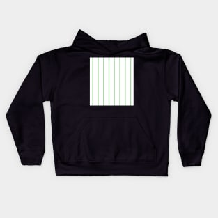 Narrow green and white stripes Kids Hoodie